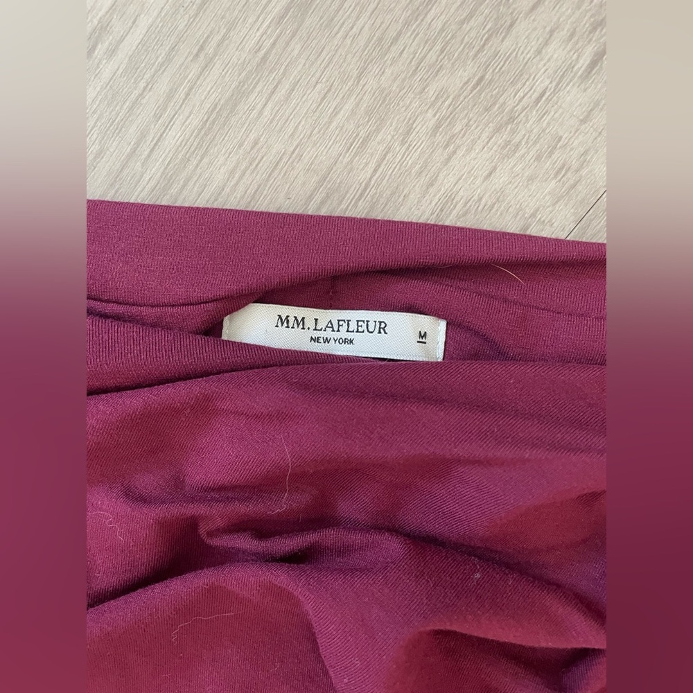 MM Lafleur burgundy red cinched body on midi skirt - Picture 5 of 6